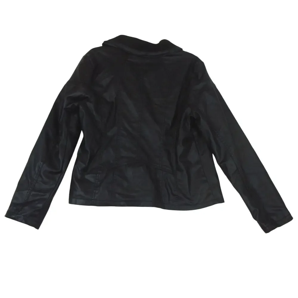 New Look Moto Faux Leather‎ Jacket Women's Size XL Black